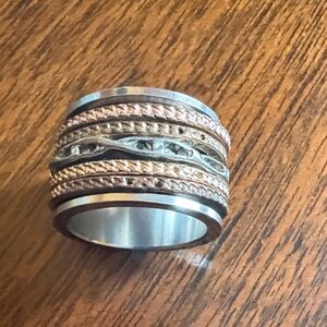 Meditation ring size 10 silver/copper